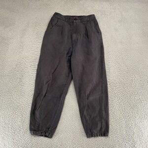 Micaela Greg Barrel Pants Womens XS Gray Linen Cotton Pleated Cuffed Ankle